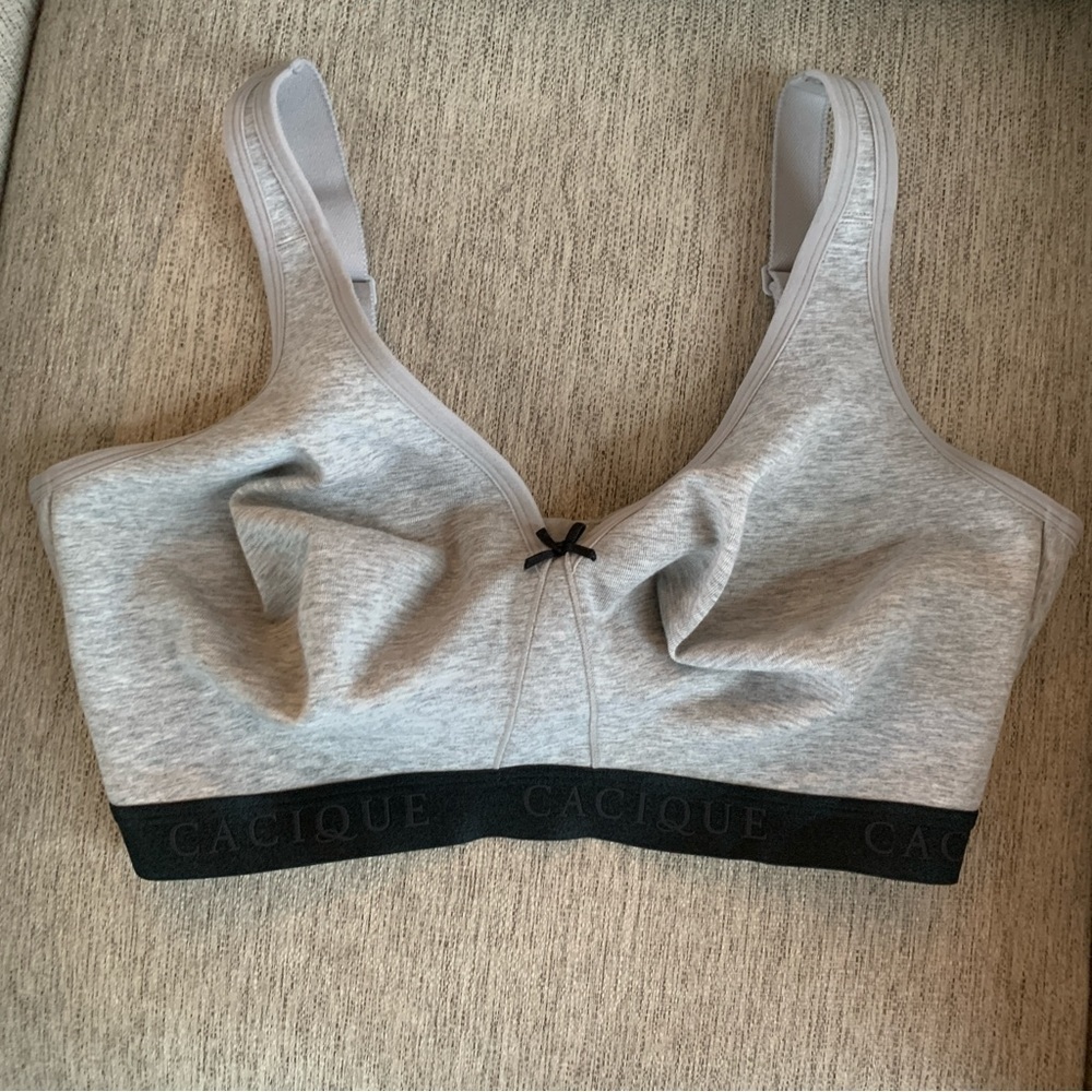 Cacique Gray‎ Unlined Full Coverage Wireless Bra Size 40DDD